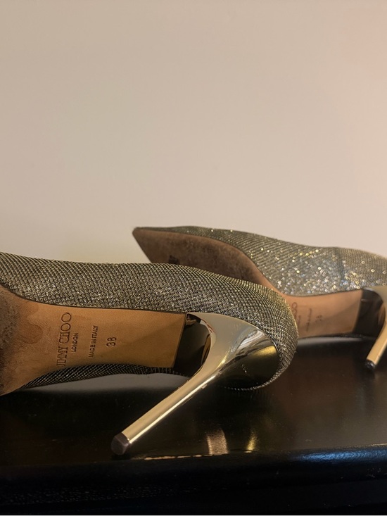 Jimmy Choo Silver Glitter Pointed-Toe Stilettos - Picture 3 of 5